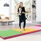 2 Inch Thick Folding Exercise Mat 120 x 48 Gym Mat EPE Foam Padding PU Leather Surface with Carry Handles Hook Loop Connection for Training Use